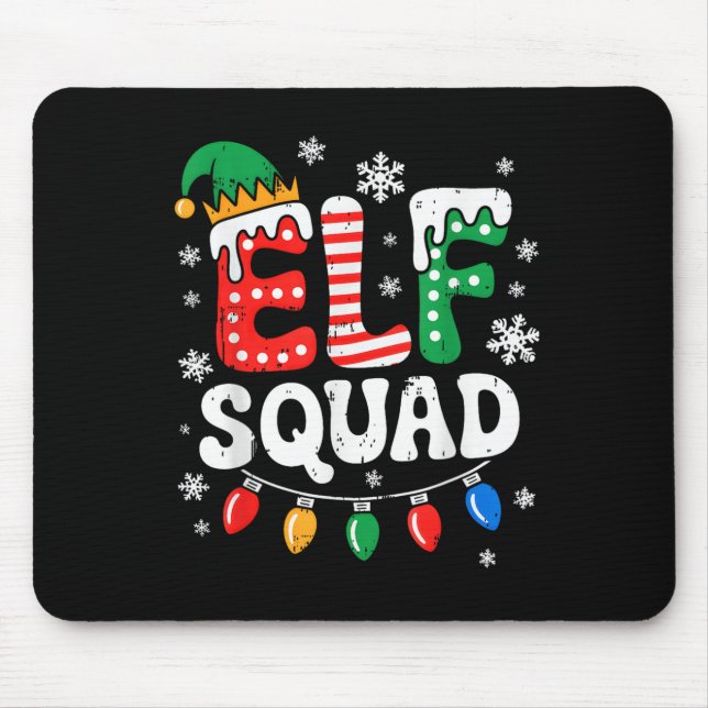 Groovy Elf Squad Elf Familie Weihnachten Matching  Mousepad (Vorne)