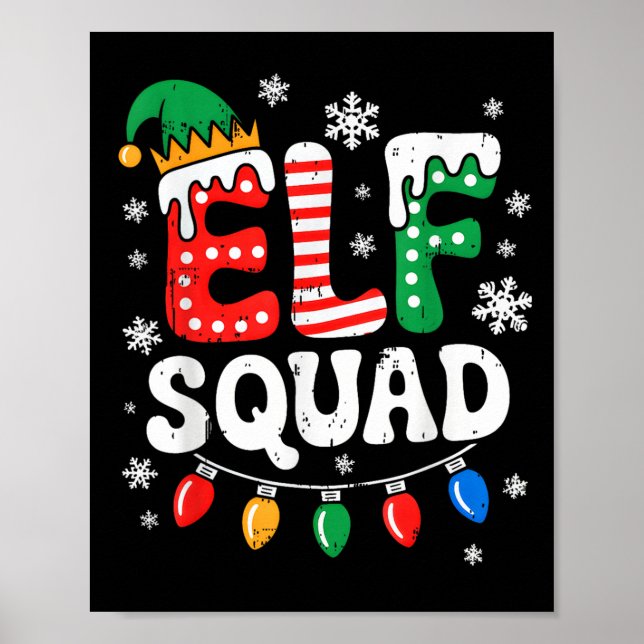 Groovy Elf Squad Elf Familie Weihnachten Matching  Poster (Vorne)