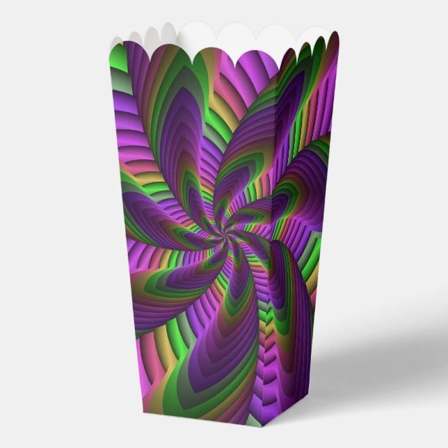Groovy Energetic Colorful Neon Fraktal Pattern Geschenkschachtel (Vorderseite)