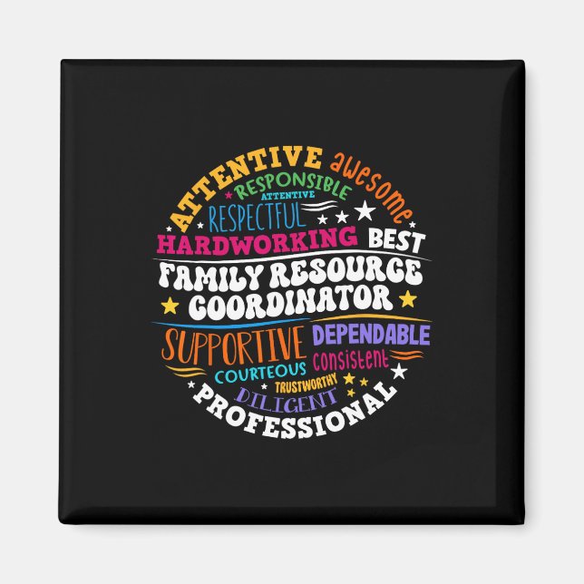 Groovy Family Resource Coordinator Würdigung Magnet (Vorne)