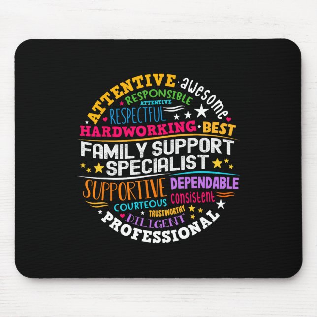 Groovy Family Support Specialist Appreciation Week Mousepad (Vorne)
