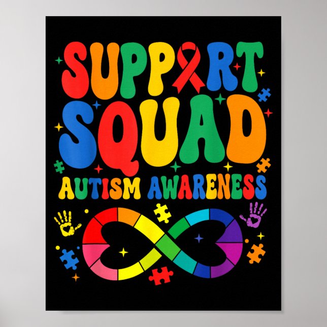 Groovy Family Support Squad Autism Awareness Poster (Vorne)
