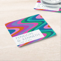 Groovy farbenfrohe Lila Retro Hochzeit maßgeschnei