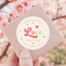 Groovy farbenfroher Retro Handmade in Liebe Herz