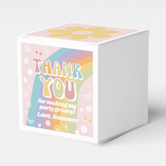 Groovy Favor Box | Groovy Birthday Favor Geschenkschachtel (Vorderseite)