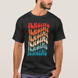 Groovy Fencing für Mädchen Frauen Retro 70er Hippi T-Shirt