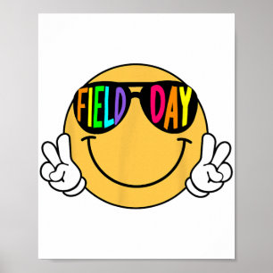Groovy Field Day Sungles Smile Face Lehrer Kinder Poster