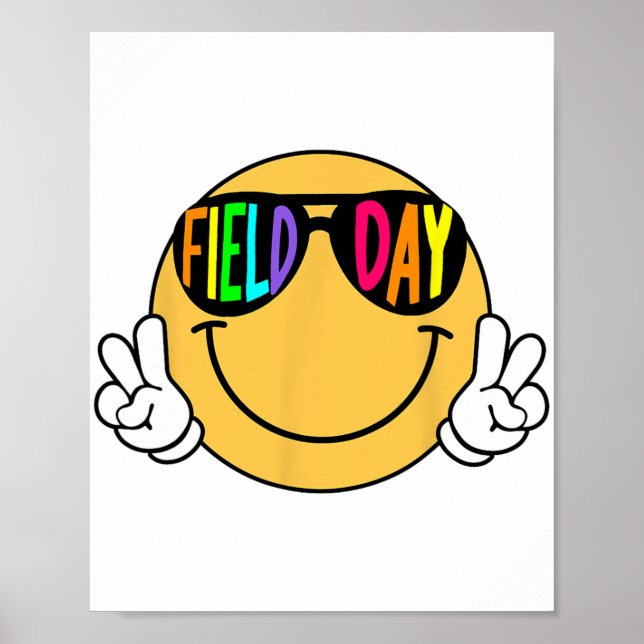 Groovy Field Day Sungles Smile Face Lehrer Kinder Poster (Vorne)