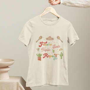 Groovy Fiesta Siesta Tequila Repeat Bachelorette T-Shirt