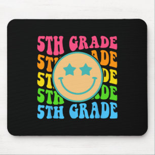 Groovy Fifth Grade Vibes Gesicht Retro Lehrer Byck Mousepad