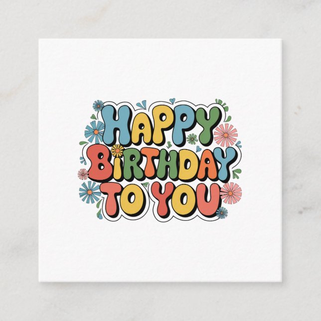 Groovy Floral Geburtstag Begleitkarte (Vorderseite)