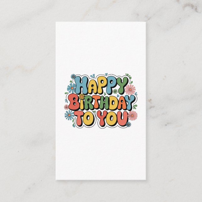 Groovy Floral Geburtstag Begleitkarte (Vorderseite)
