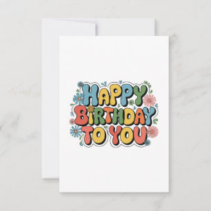 Groovy Floral Geburtstag Dankeskarte