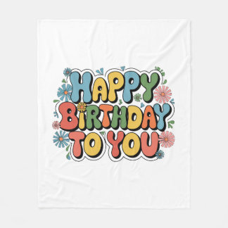 Groovy Floral Geburtstag Fleecedecke