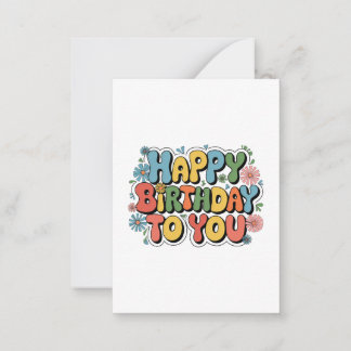 Groovy Floral Geburtstag Mitteilungskarte