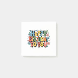 Groovy Floral Geburtstag Post-it Klebezettel