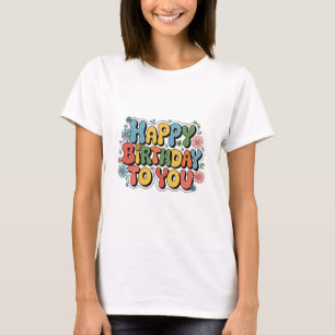 Groovy Floral Geburtstag T-Shirt
