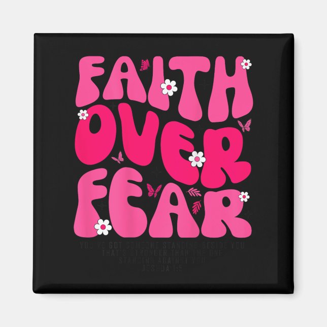 Groovy Floral Glaube statt Angst Religiöser Gott C Magnet (Vorne)