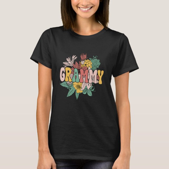 Groovy Floral Grammy Matching Family  Mothers Day T-Shirt (Vorderseite)