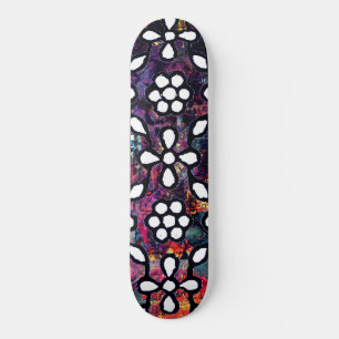 Groovy Floral Grunge Skateboard