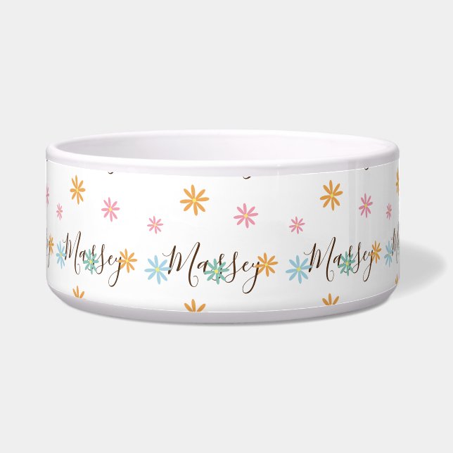 Groovy Floral Name Muster Napf (Vorderseite)