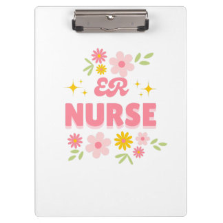 Groovy Floral Notfallkrankenschwester Klemmbrett