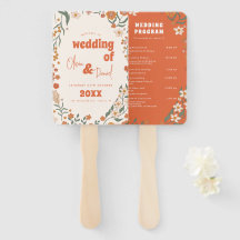 Groovy Floral Vintag Retro Hochzeitsprogramme
