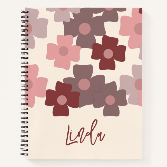 Groovy Florals Musterblatt Notizbuch (Vorderseite)