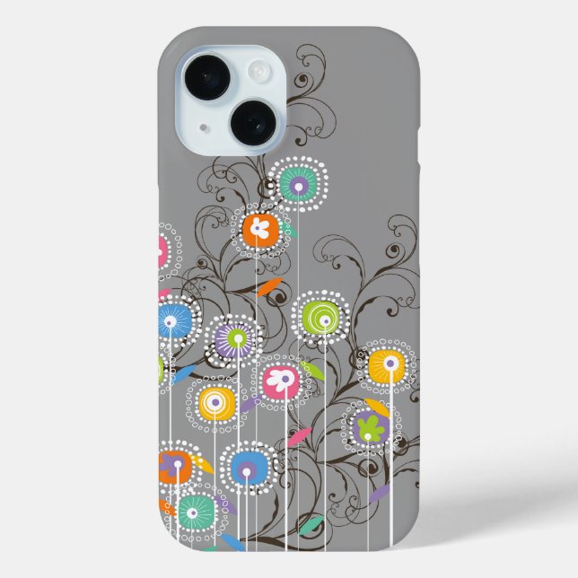 Groovy Flower Garden Farbenfrohe Whimsikäre Blumen Case-Mate iPhone Hülle (Rückseite)