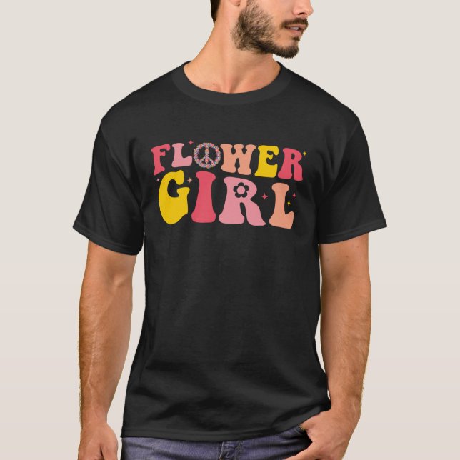 Groovy Flower Girl Proposal Flower Girl Baby Toddl T-Shirt (Vorderseite)