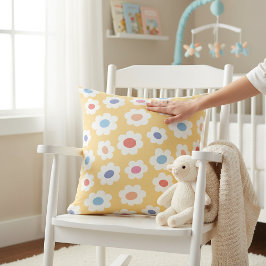 Groovy Flower Power Baby Nursery Throw Pillow Kissen