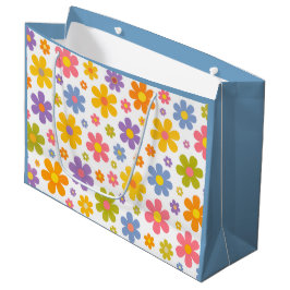 Groovy Flower Power (Blau) Große Geschenktüte