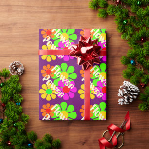 Groovy Flower Power Blumen Geschenkpapier