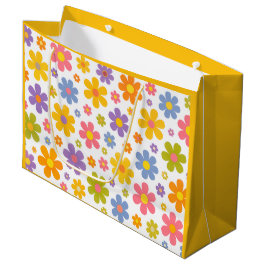 Groovy Flower Power (Gelb) Große Geschenktüte