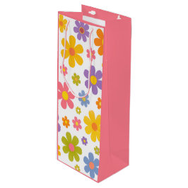 Groovy Flower Power Geschenktüte Für Weinflaschen