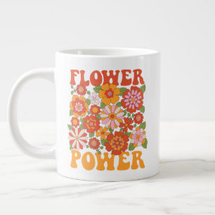 Groovy Flower Power Grafik Jumbo-Tasse