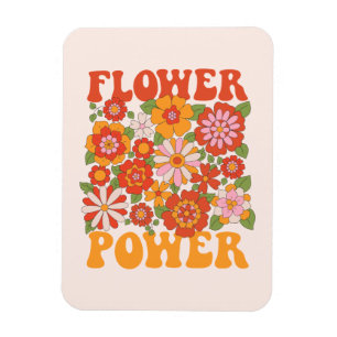 Groovy Flower Power Grafik Magnet