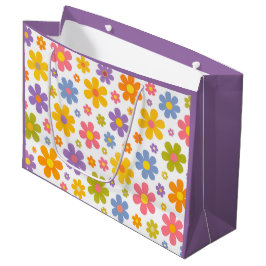 Groovy Flower Power (Lila) Große Geschenktüte