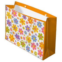 Groovy Flower Power (Orange) Große Geschenktüte