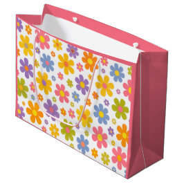 Groovy Flower Power (Pink) Große Geschenktüte