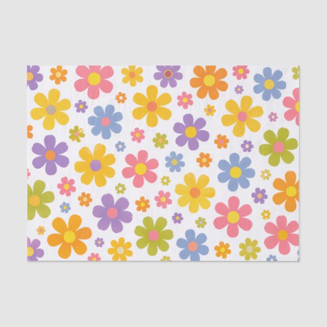 Groovy Flower Power Seidenpapier (Vorderseite)
