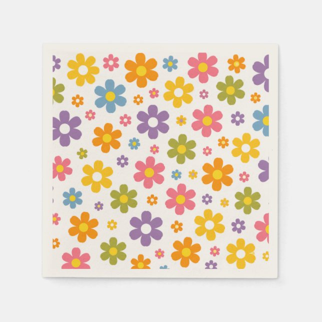 Groovy Flower Power Serviette (Vorderseite)