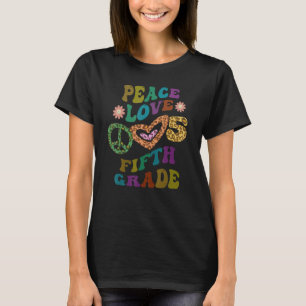 Groovy FRIEDEN LIEBE FÜNFTE KLASSE Leoparden-Druck T-Shirt
