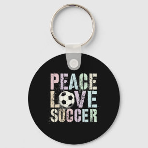 Groovy Frieden Liebe Fußball Spieltag Frauen Tor K Schlüsselanhänger