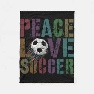 Groovy Frieden Liebe Fußball Tritt Ll Mädchen Mutt Fleecedecke