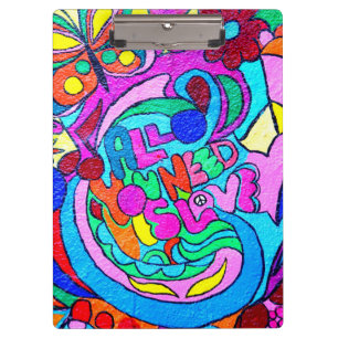 groovy Frieden und Liebe Klemmbrett