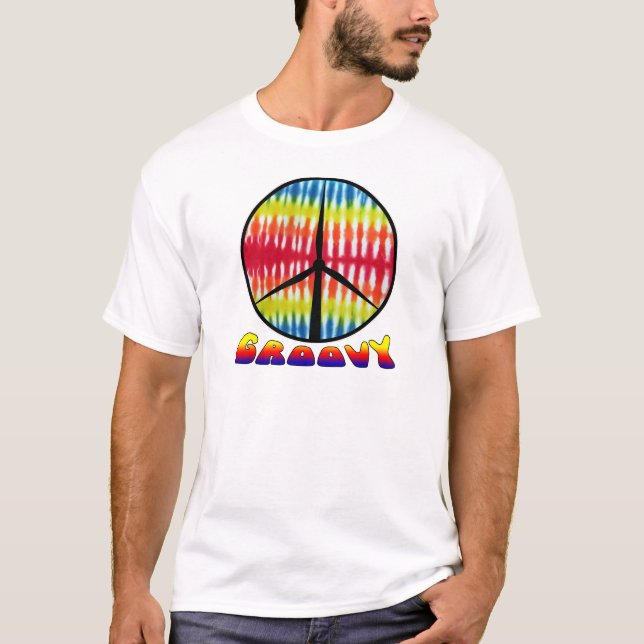 Groovy Friedensturbine - das Shirt der Männer (Vorderseite)