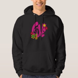 Groovy Friedenszeichen Liebe 60er 70er Retro Hippi Hoodie