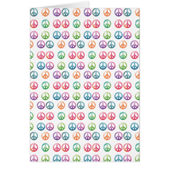 Groovy-Friedenszeichen Wasserfarben-Stil Hippie-Li (Vorne)