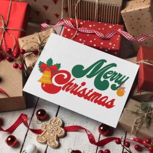 Groovy Frohe Weihnachten Postkarte
